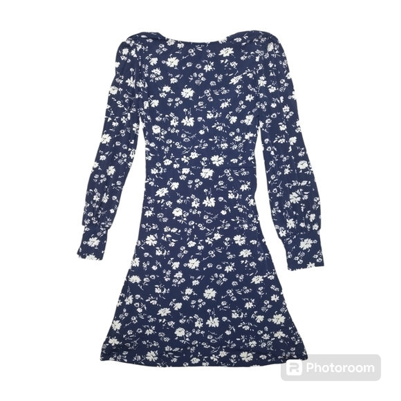 Kaileigh Annabel Knit Faux Wrap Dress Navy Size Medium - Picture 5 of 10